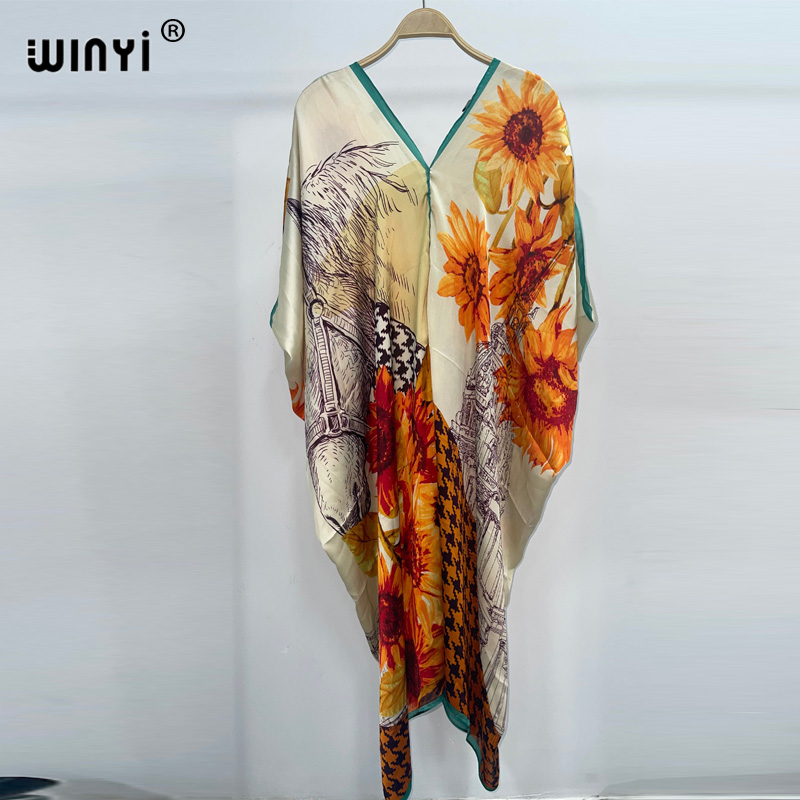 WINYI-vestido playero bohemio  - Cover Up Kaftan reseña y precio