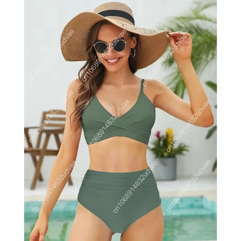 Conjunto de bikini de cintura  - Swimsuit Bikini Ruched reseña y precio