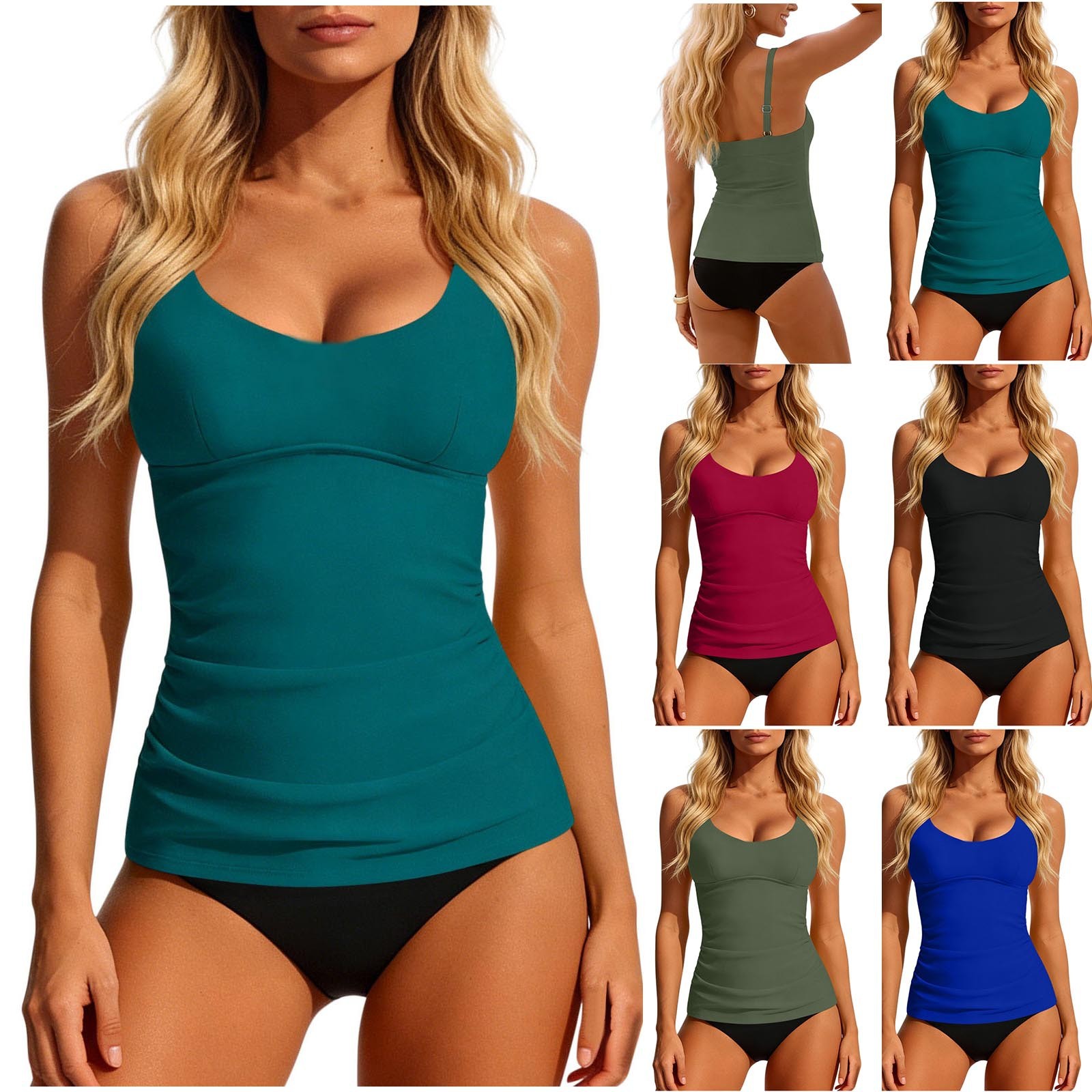 Tankini para mujer 2026, top d - Swimsuit Bikini Ruched reseña y precio