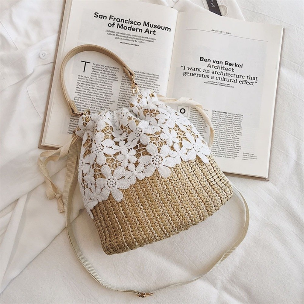 Bolso de Hombro de Paja con En - Tote Bag Beach reseña y precio
