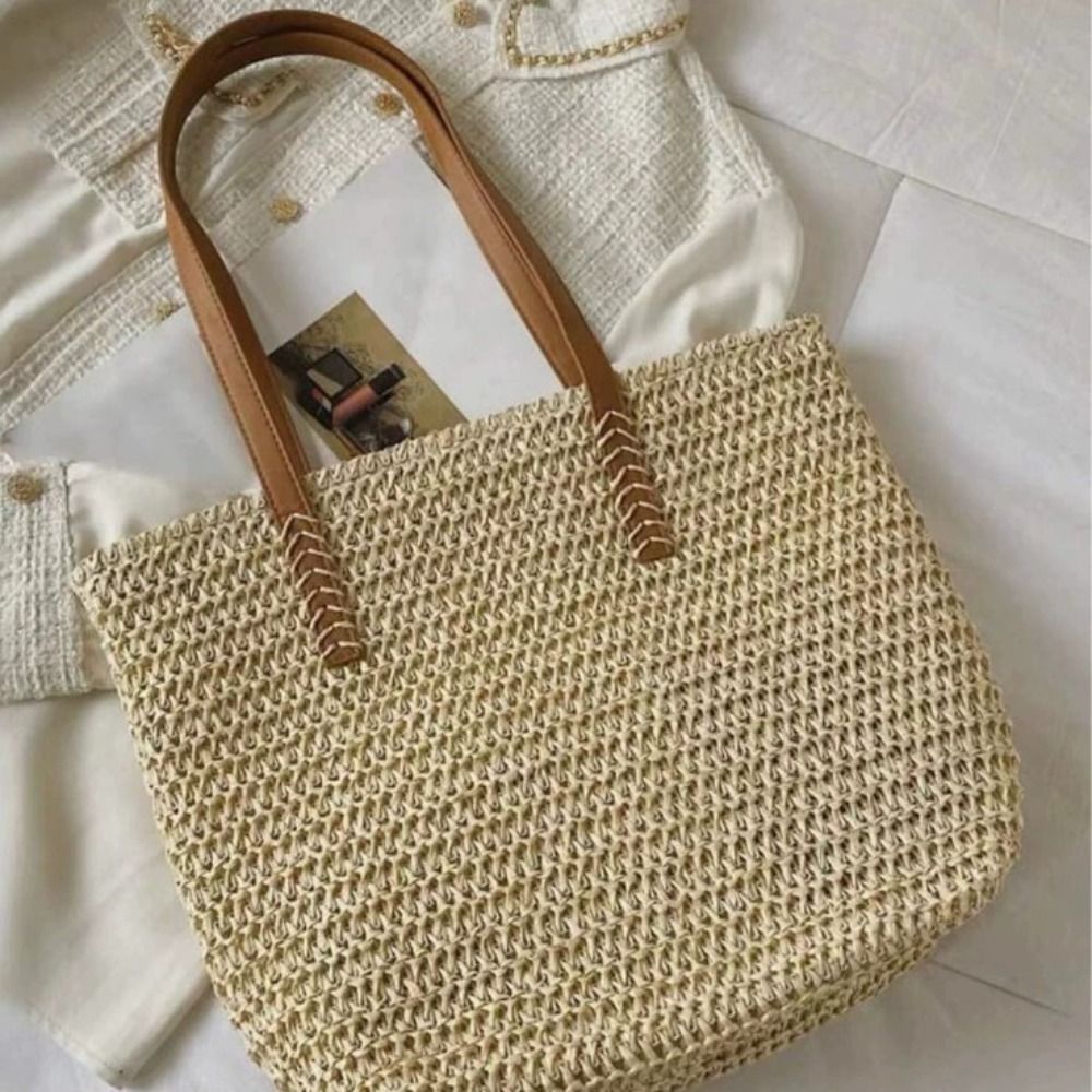 Bolso Tote de Rafia Tejida de  - Tote Bag Beach reseña y precio
